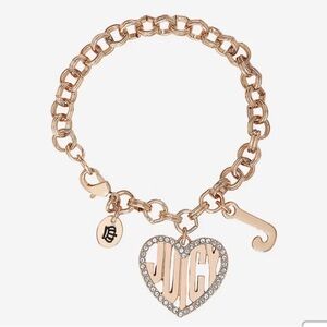 Juicy Couture Gold Heart and Initial Charm Bracelet